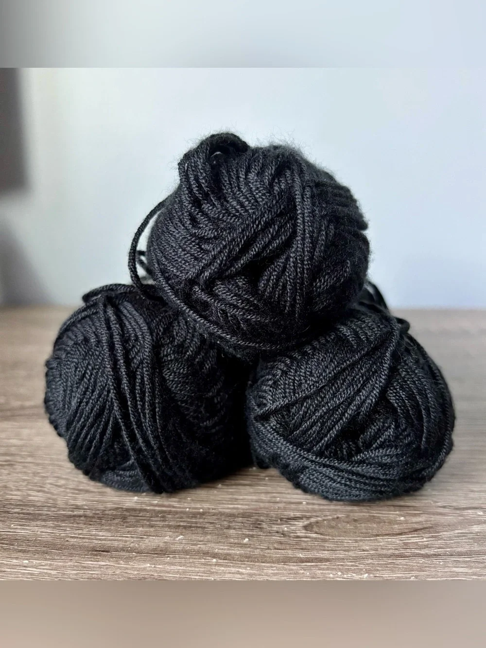 Lion Brand Micro Spun 100% Acrylic Yarn Ebony Black LOT OF 3